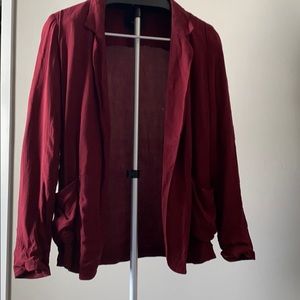 Burgundy blazer from Aritzia